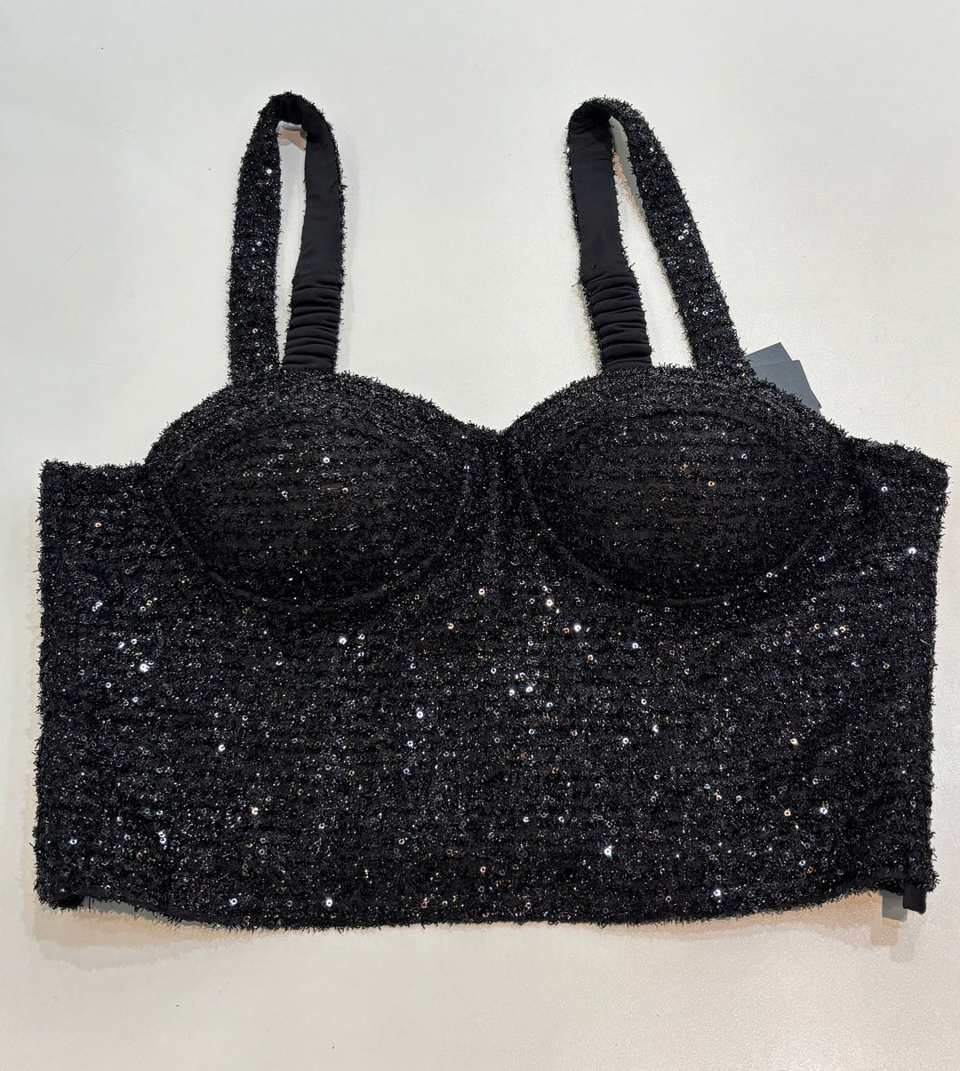 MAJE LARGOT SEQUINED BUSTIER CORSET TOP
