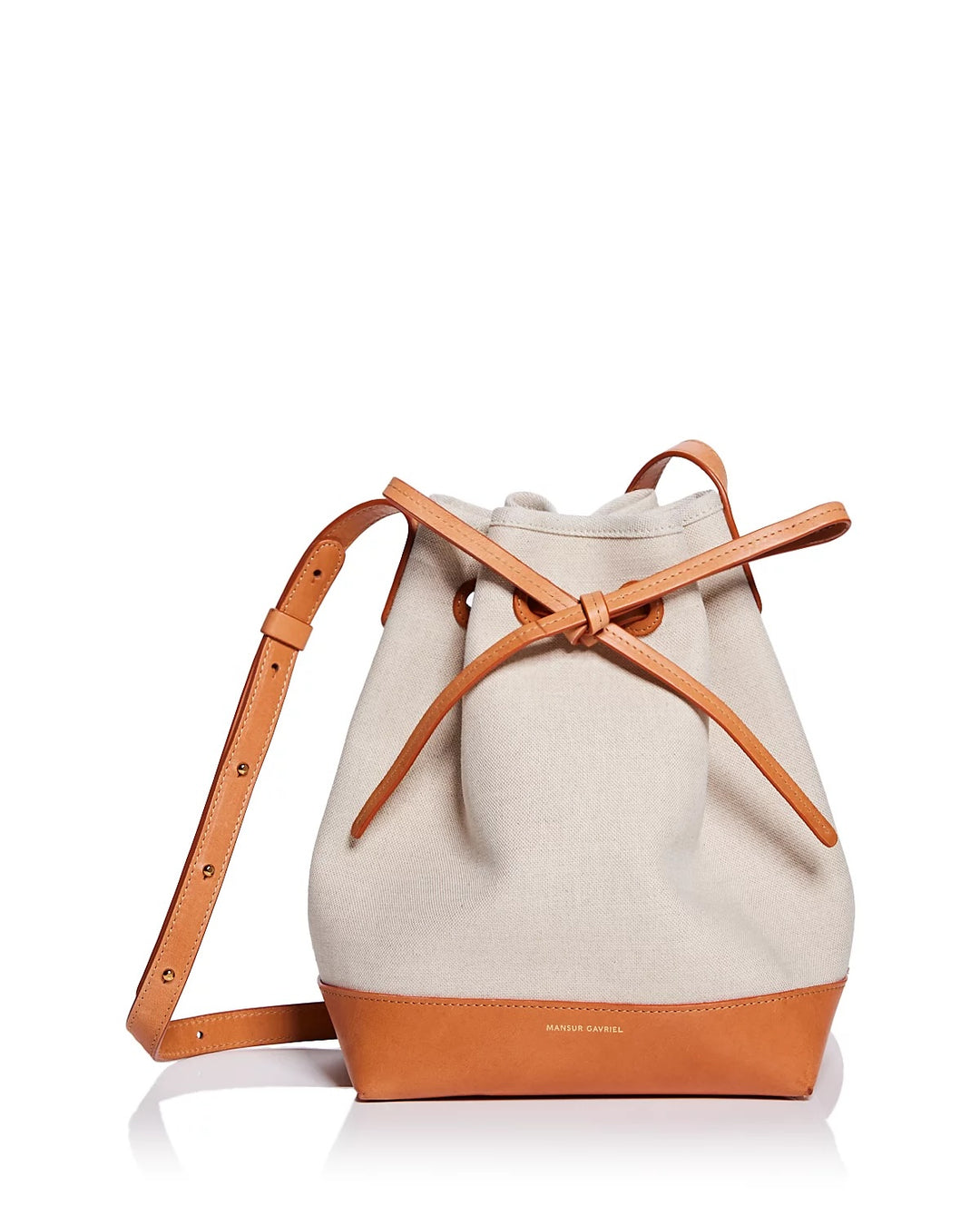 MANSUR GAVRIEL CANVAS CALFSKIN MINI BUCKET BAG