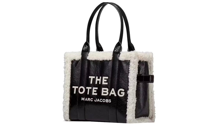 MARC JACOBS THE CRINKLE MEDIUM LEATHER TOTE BAG