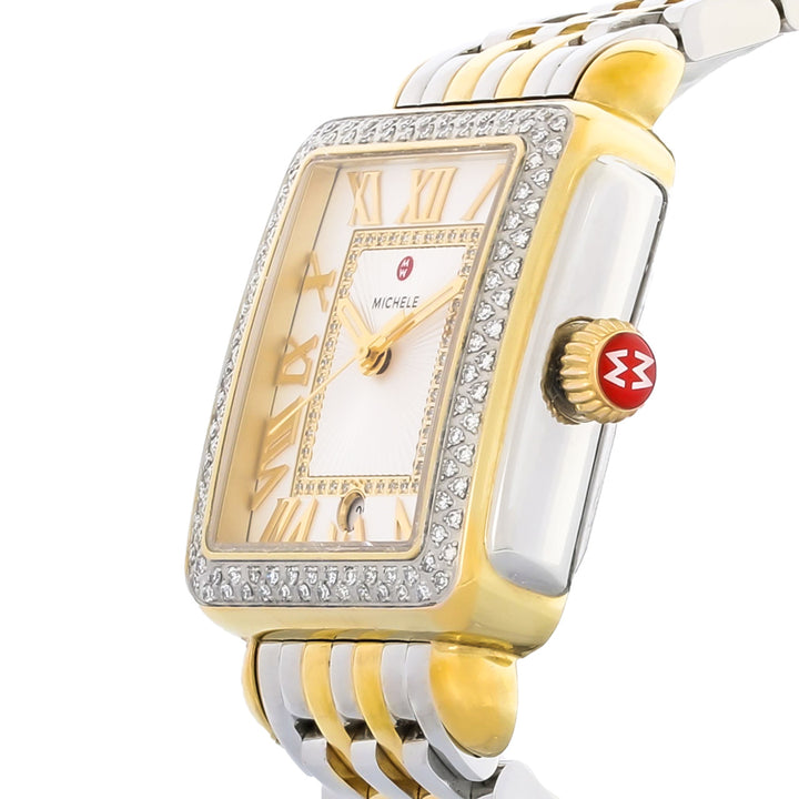 MICHELE DECO MADISON TWO-TONE DIAMONDS QUARTZ WATCH
