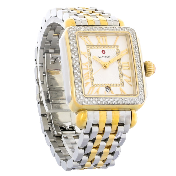 MICHELE DECO MADISON TWO-TONE DIAMONDS QUARTZ WATCH