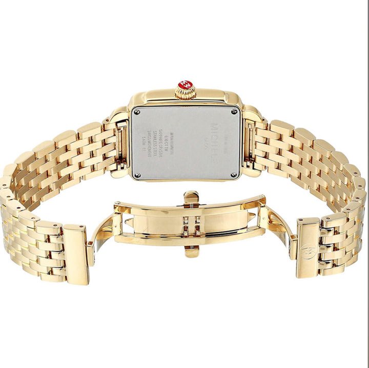 MICHELE DECO MADISON 18K GOLD PLATED DIAMOND DIAL WATCH