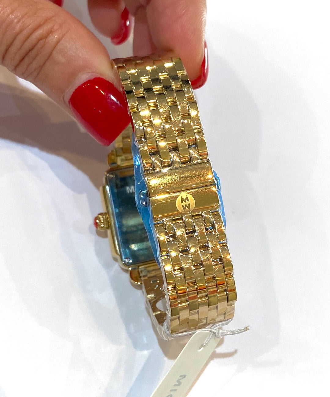 MICHELE DECO MADISON 18K GOLD PLATED DIAMOND DIAL WATCH