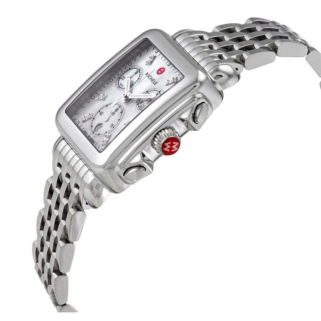 MICHELE DECO DIAMOND MOTHER OF PEARL DIAL STEEL WOMEN&