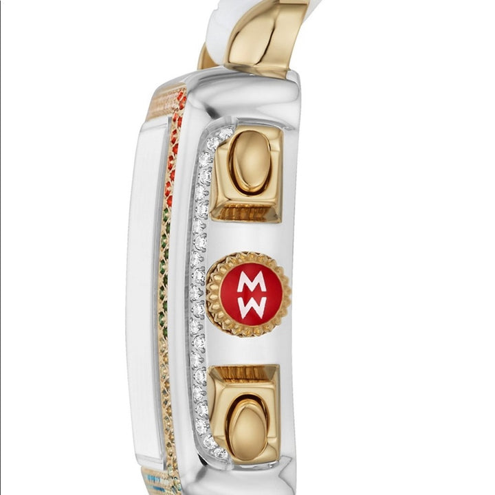 MICHELE 33X35MM DECO CAROUSEL DIAMOND RAINBOW BEZEL WATCH