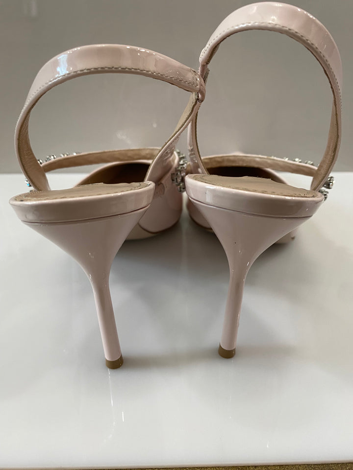 MIU MIU CRYSTAL EMBELLISHED SLINGBACK PUMPS