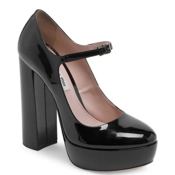 MIU MIU PATENT LEATHER MARY JANE&