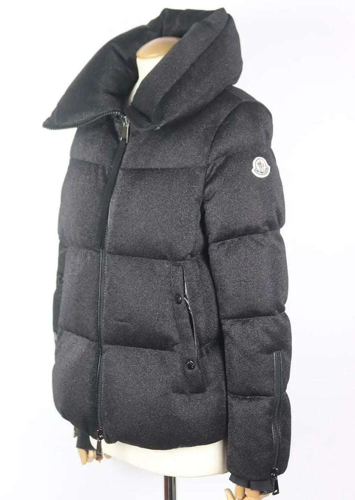 MONCLER BANDAMA METALLIC QUILTED JERSEY DOWN JACKET
