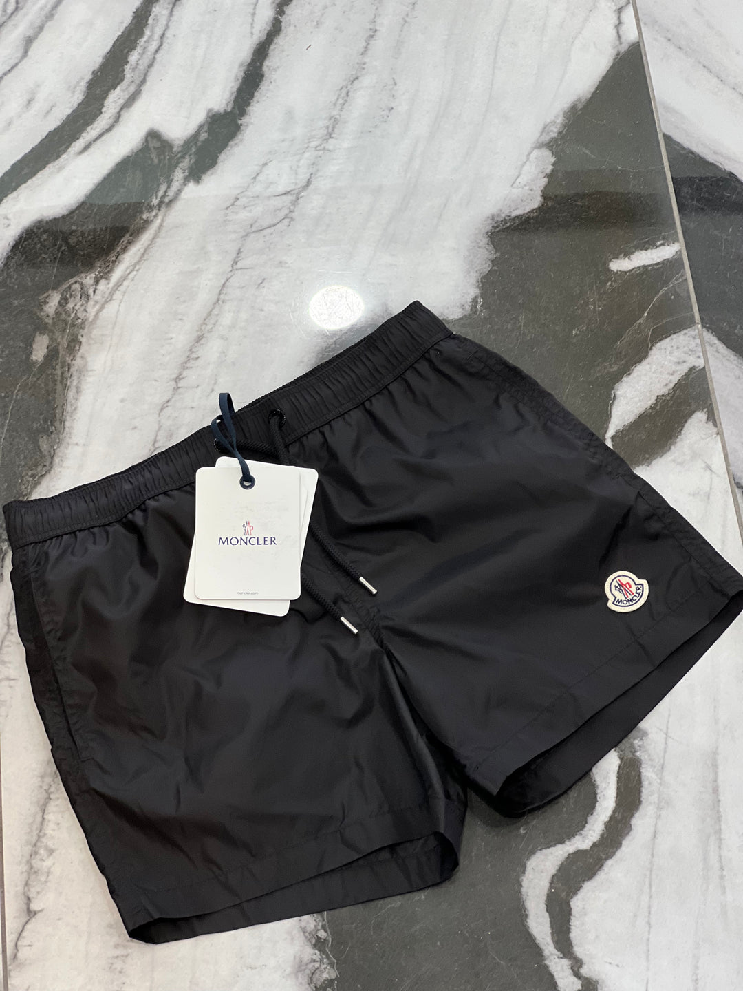 MONCLER LOGO PATCH SWIM SHORTS