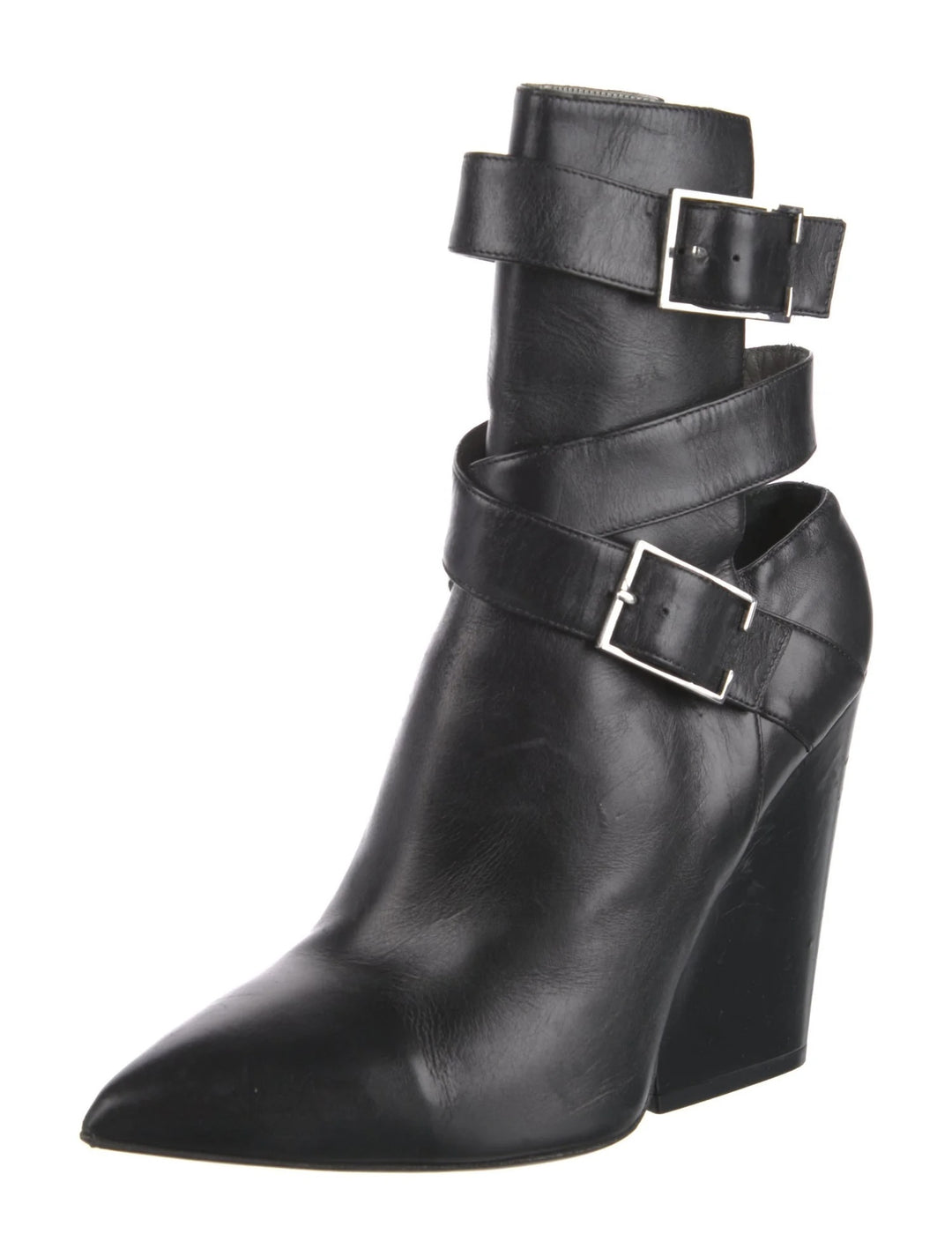 MONIKA CHAING LEATHER BUCKLE ANKLE BOOTS