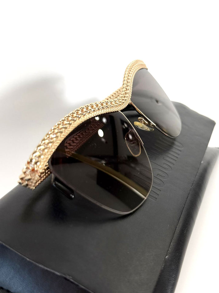 MOSCHINO CURB CHAIN GRADIENT SUNGLASSES