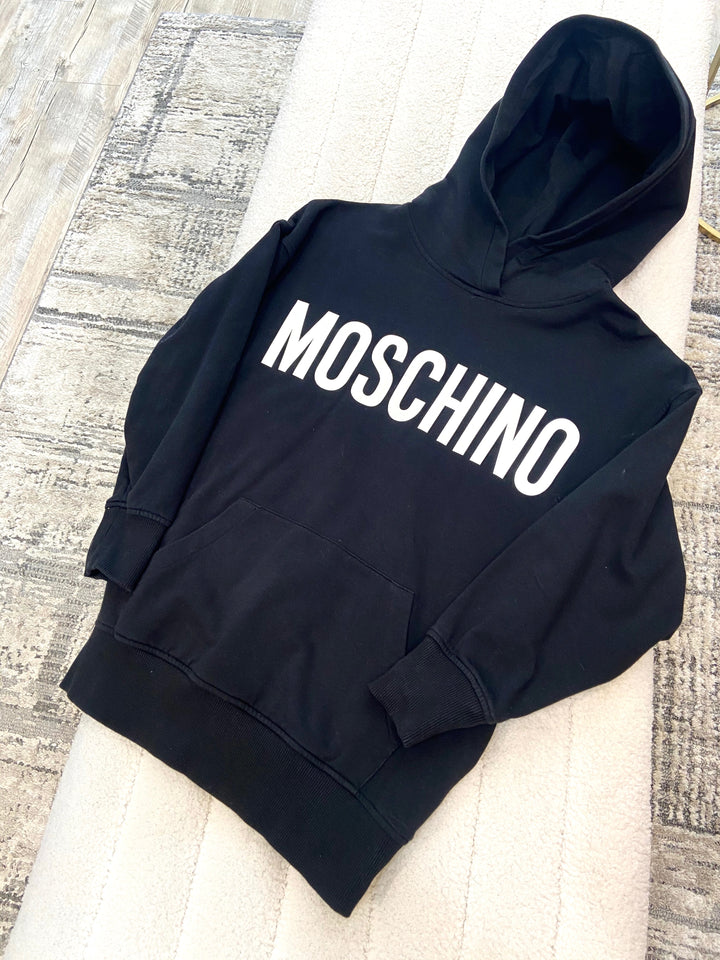 MOSCHINO BOYS MAXI LOGO HOODED SWEATSHIRT