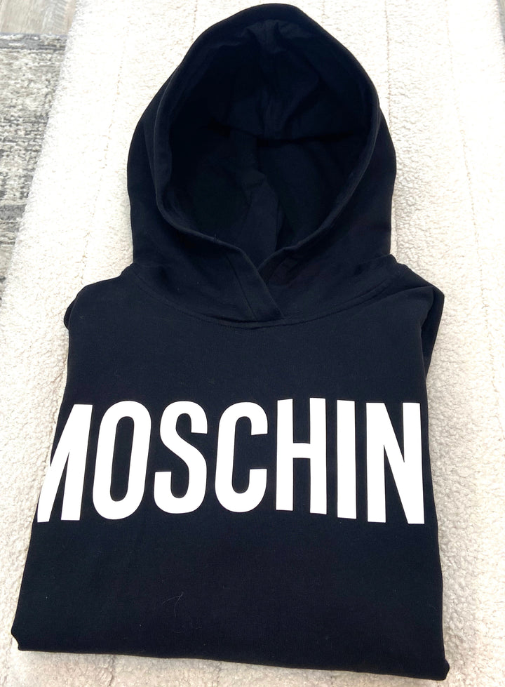 MOSCHINO BOYS MAXI LOGO HOODED SWEATSHIRT