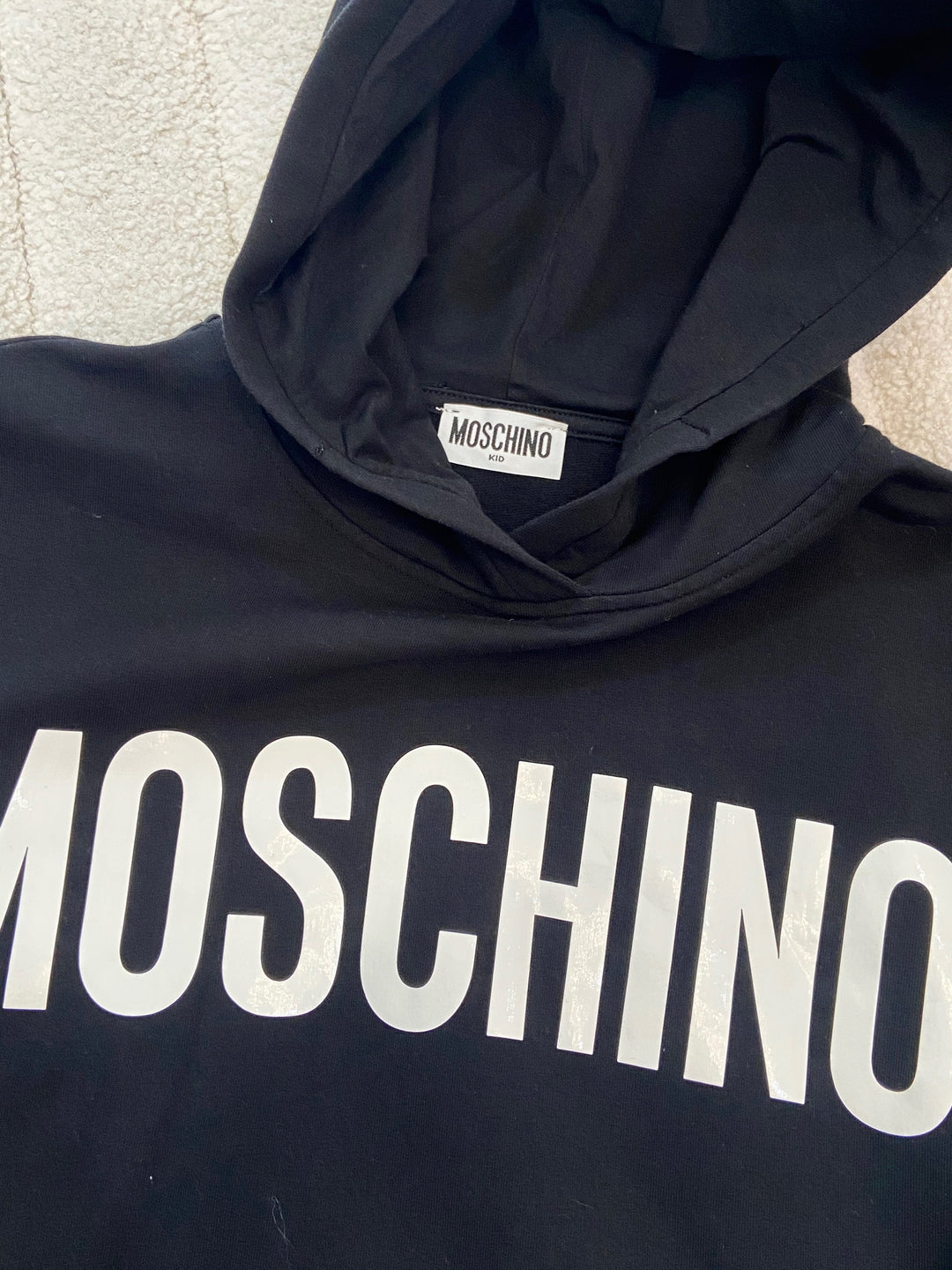 MOSCHINO BOYS MAXI LOGO HOODED SWEATSHIRT