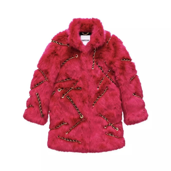 MOSCHINO X JEREMY SCOTT FAUZ FUR CHAIN COAT