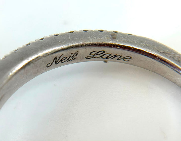 NEIL LANE 14K WHITE GOLD DIAMOND HALO BRIDAL WEDDING RING SET