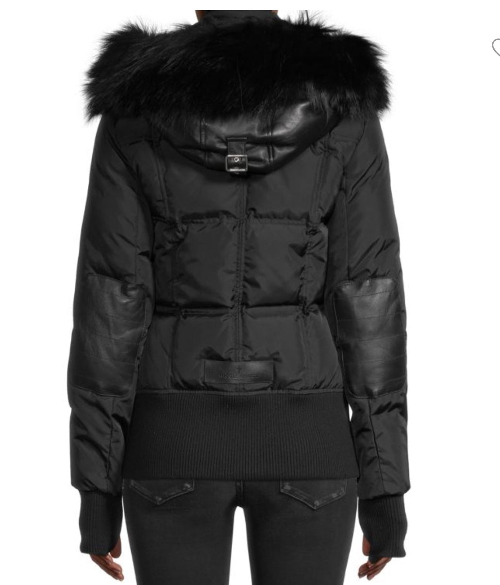 NICOLE BENISTI FORDHAM FOX &amp; RABBIT FUR DOWN BOMBER JACKET