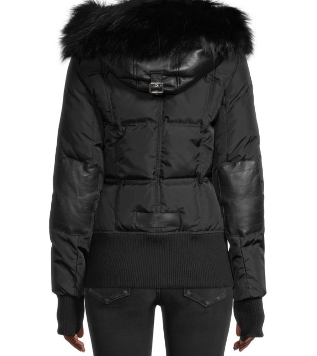 NICOLE BENISTI FORDHAM FOX &amp; RABBIT FUR DOWN BOMBER JACKET