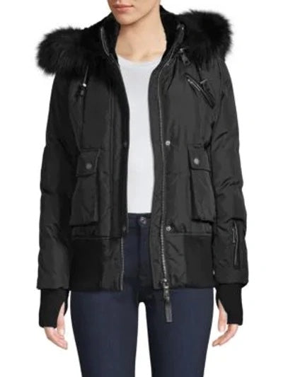 NICOLE BENISTI FORDHAM FOX &amp; RABBIT FUR DOWN BOMBER JACKET