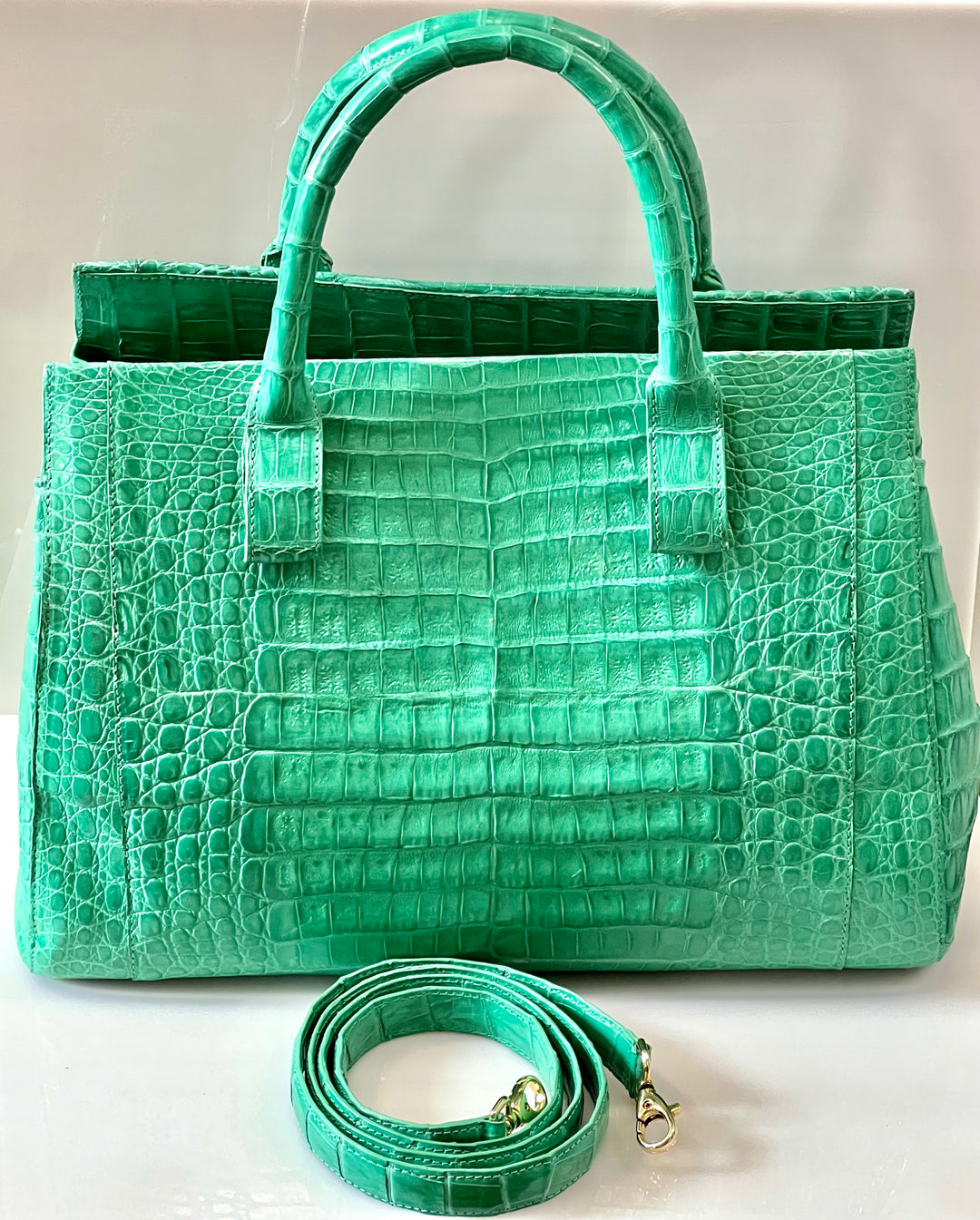 NANCY GONZALEZ CROC EMBOSSED TOTE BAG