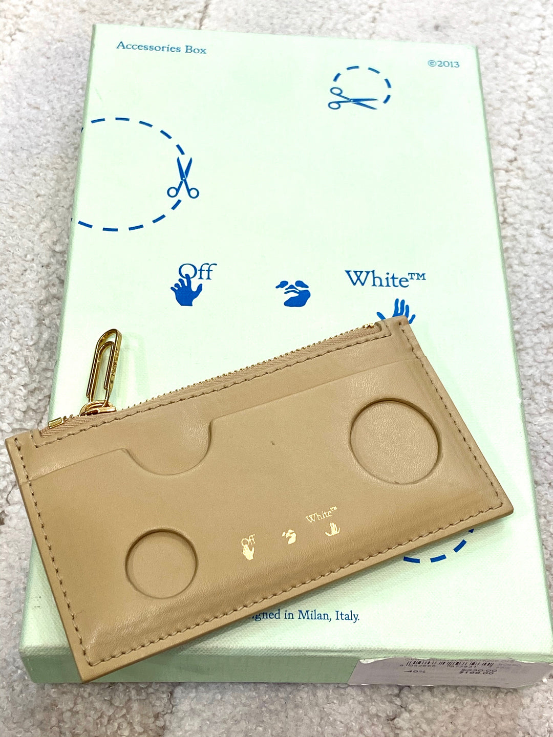 OFF WHITE BURROW ZIPPED COIN PURSE