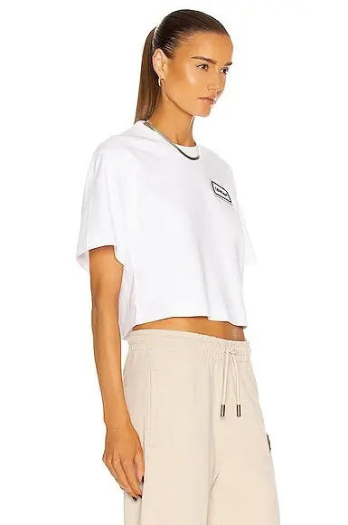 OFF-WHITE LOGO PATCH CROPPED T-SHIRT