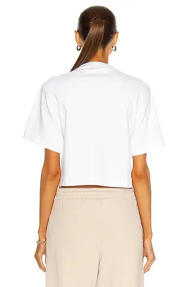 OFF-WHITE LOGO PATCH CROPPED T-SHIRT