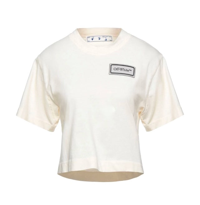 OFF-WHITE LOGO PATCH CROPPED T-SHIRT