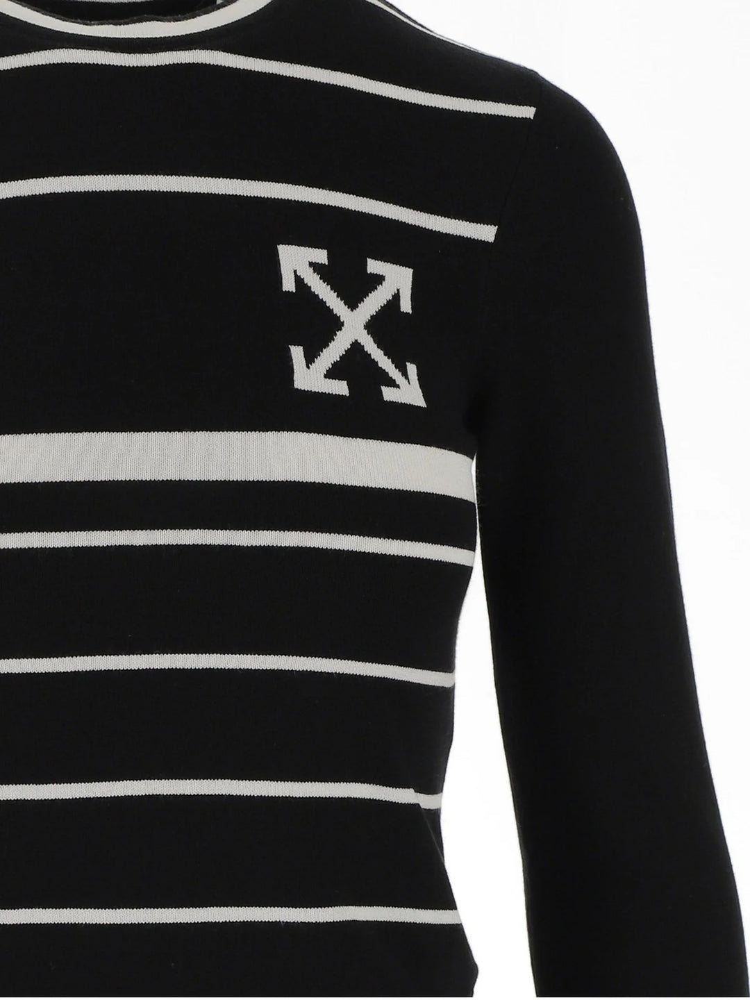 OFF-WHITE STRIPED LONG SLEEVES KNIT TOP