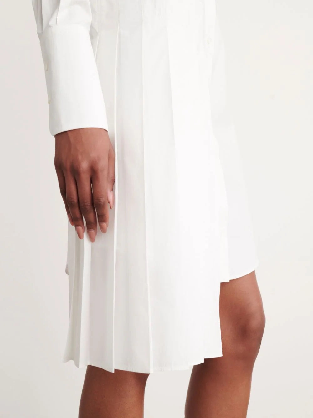 OFF-WHITE VIRGIL ABLOH ASYMMETRIC PLISSE SHIRT DRESS