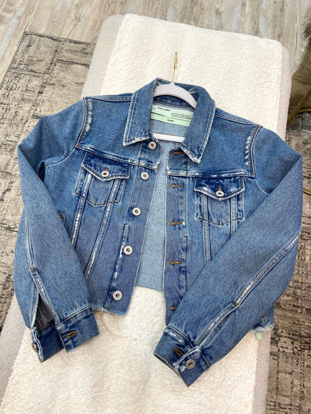 OFF-WHITE VIRGIL ABLOH CROPPED DENIM JACKET