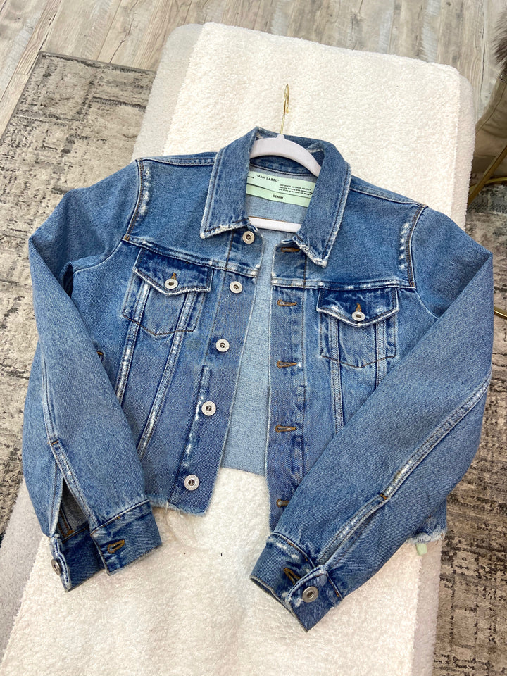 OFF-WHITE VIRGIL ABLOH CROPPED DENIM JACKET