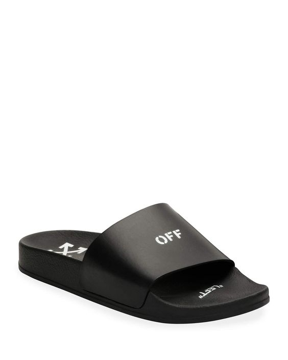 OFF-WHITE LOGO PRINT POOL SLIDES