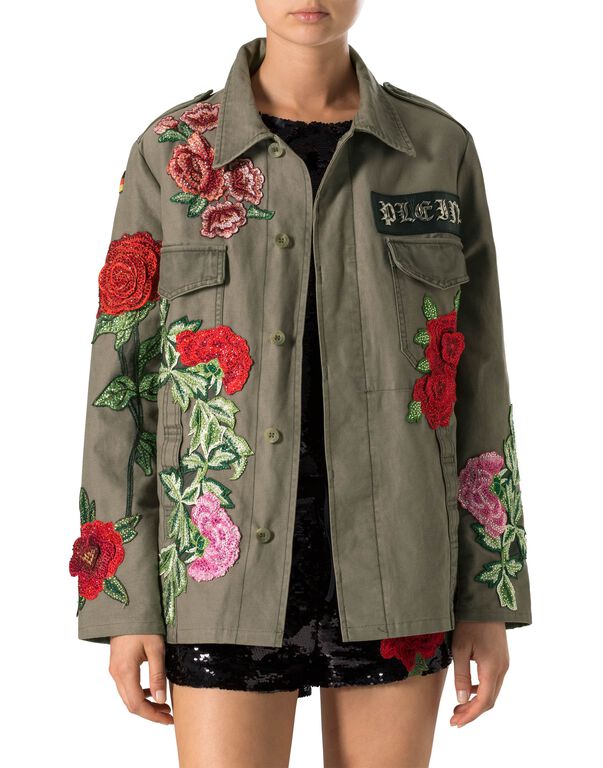 PHILIPP PLEIN ERNESTINE EMBROIDERED MILITARY JACKET