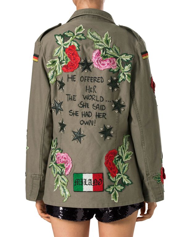 PHILIPP PLEIN ERNESTINE EMBROIDERED MILITARY JACKET