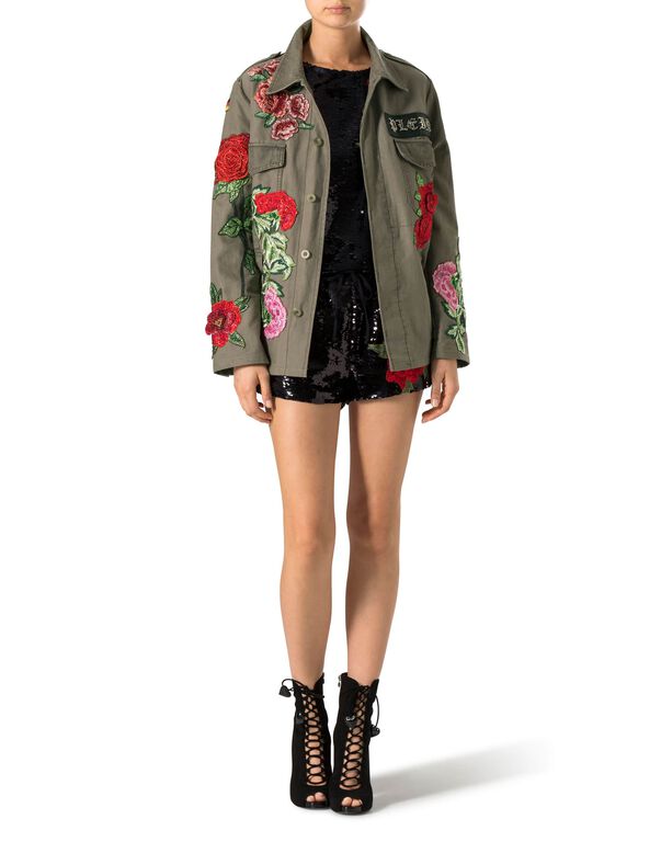 PHILIPP PLEIN ERNESTINE EMBROIDERED MILITARY JACKET