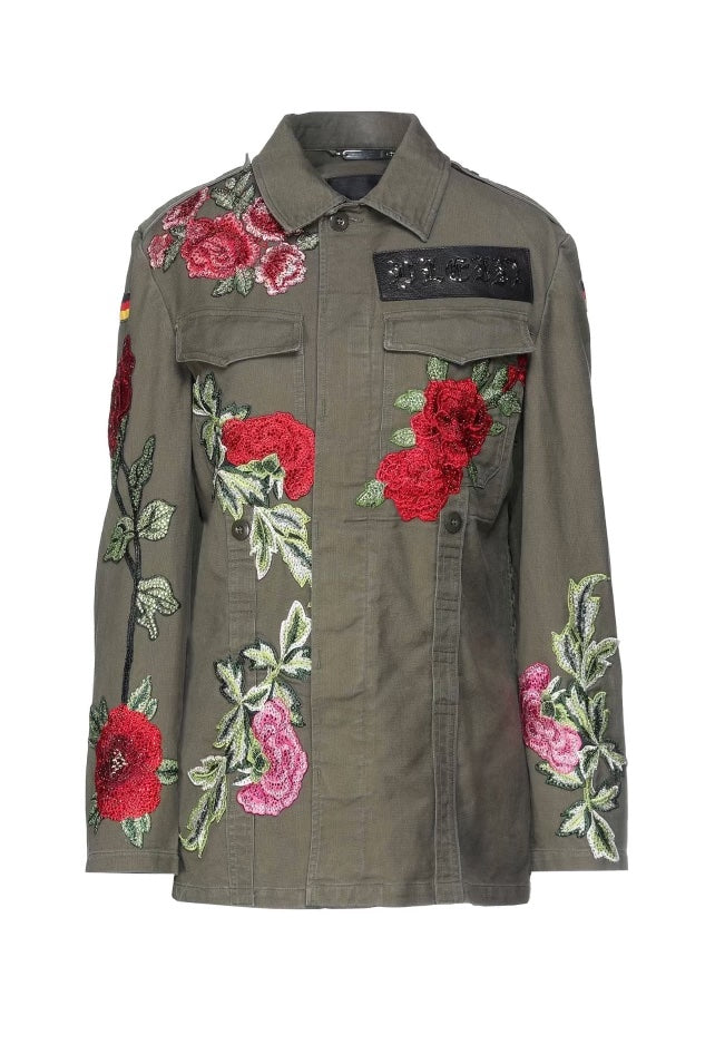 PHILIPP PLEIN ERNESTINE EMBROIDERED MILITARY JACKET