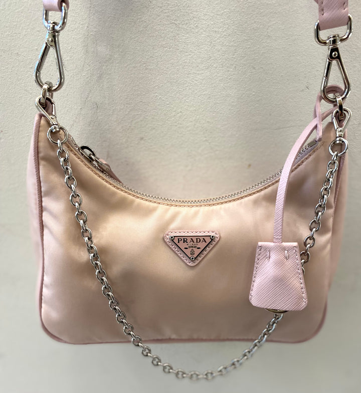 PRADA RE-EDITION 2005 ALABSTER NYLON CROSSBODY BAG