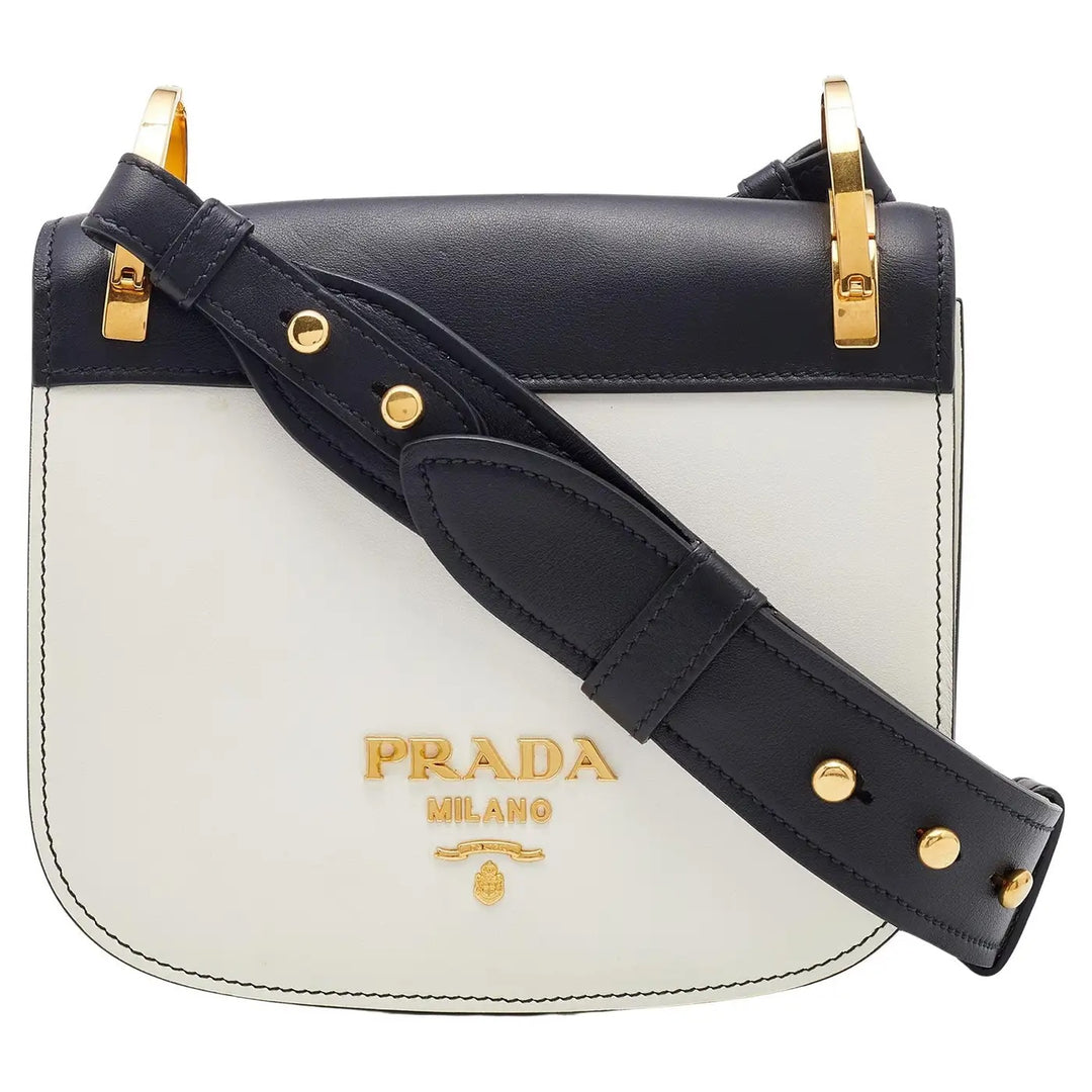 PRADA CITY LE SAC PRADA PIONNIÈRE CALFSKIN LEATHER SADDLE BAG