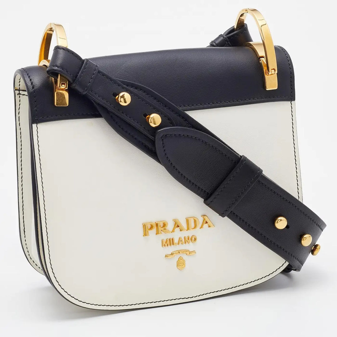 PRADA CITY LE SAC PRADA PIONNIÈRE CALFSKIN LEATHER SADDLE BAG