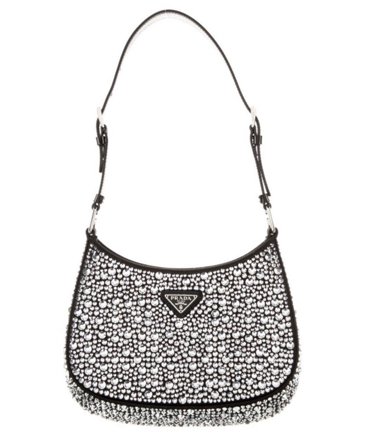 PRADA CLEO SATIN CRYSTAL SHOULDER BAG