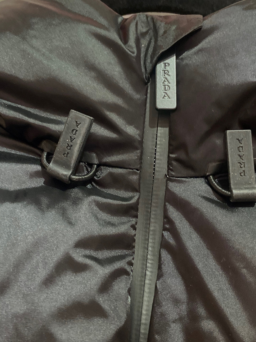 PRADA CROPPED TECHNICAL NYLON DOWN JACKET
