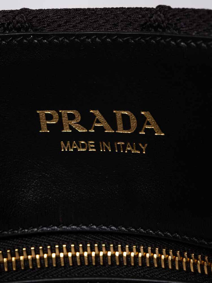 PRADA TRIANGLE LOGO JACQUARD LARGE TOTE BAG