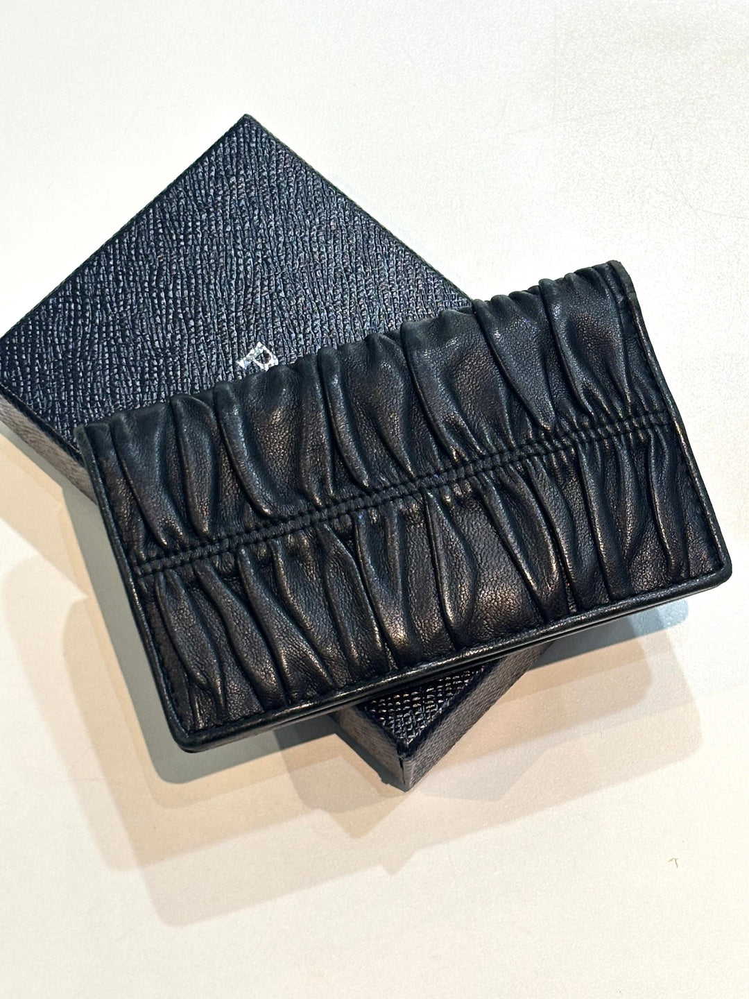 PRADA GAUFRÉ ROUCHED NAPPA LEATHER WALLET