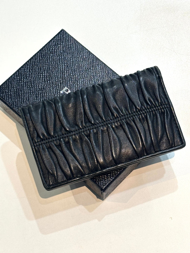 PRADA GAUFRÉ ROUCHED NAPPA LEATHER WALLET