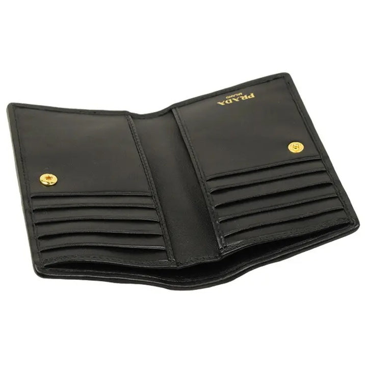 PRADA GAUFRÉ ROUCHED NAPPA LEATHER WALLET