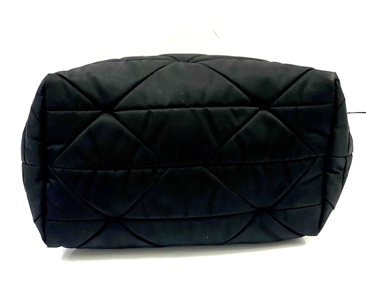 PRADA RE-NYLON TESSUTO NAPPA QUILTED PADDED ZIP TOTE BAG