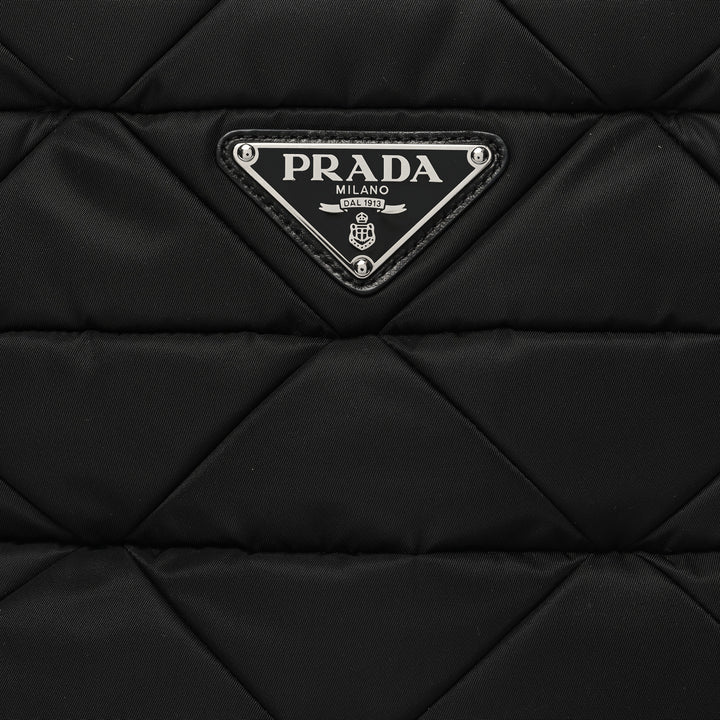 PRADA RE-NYLON TESSUTO NAPPA QUILTED PADDED ZIP TOTE BAG
