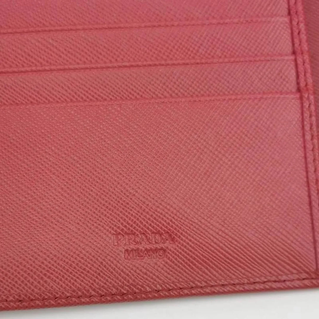 PRADA SAFFIANO LEATHER LOGO LONG FLAP WALLET