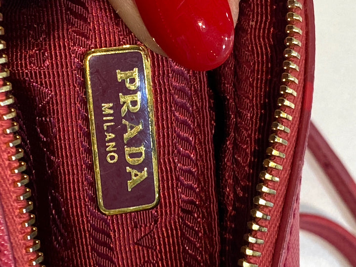 PRADA SAFFIANO LEATHER MINI CAMERA CROSSBODY BAG